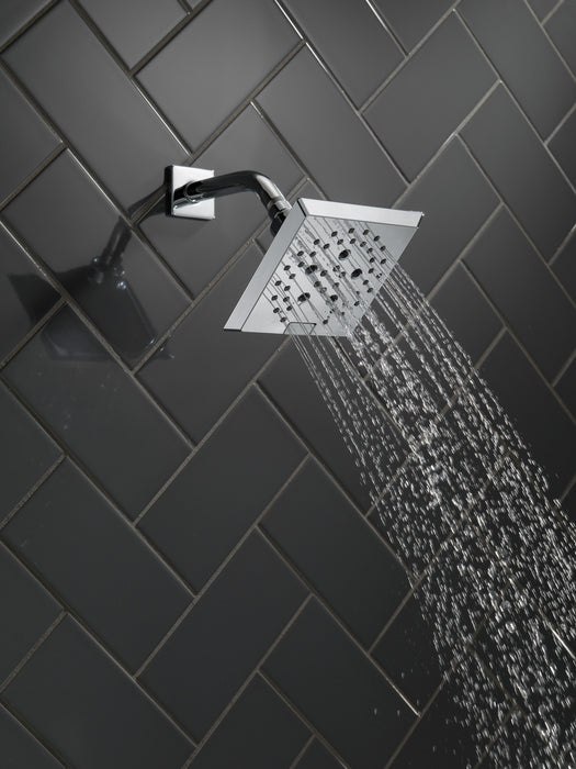 Delta Universal Showering Components: H2OKinetic5-Setting Angular Modern Raincan Shower Head