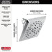 Delta Universal Showering Components 52664 H2OKINETIC 5-Setting Angular Modern Raincan Shower Head