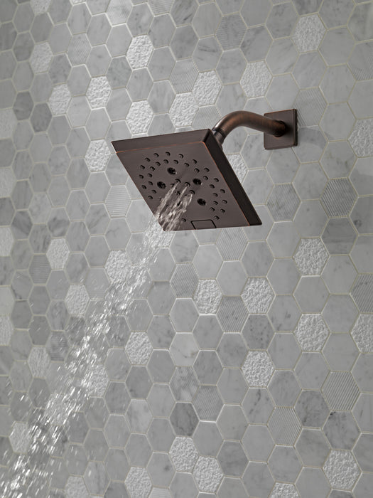 Delta Universal Showering Components 52664 H2OKINETIC 5-Setting Angular Modern Raincan Shower Head