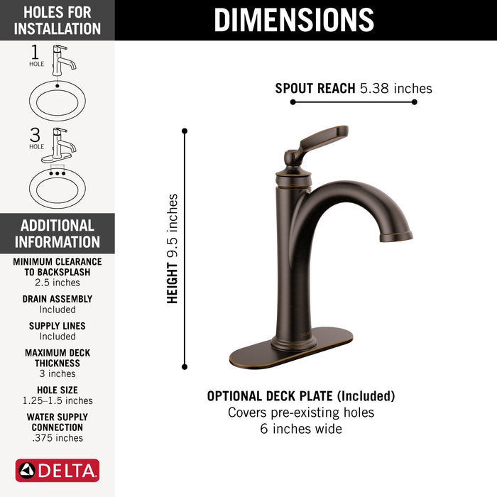 Delta Woodhurst 532 Single Handle Bathroom Faucet