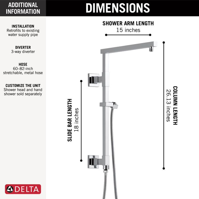 Delta Universal Showering Components: Shower Column 18" Angular