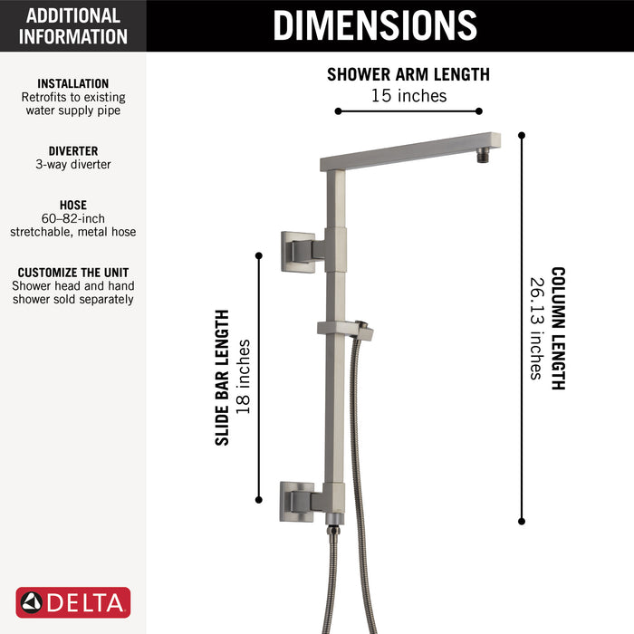 Delta Universal Showering Components: Shower Column 18" Angular