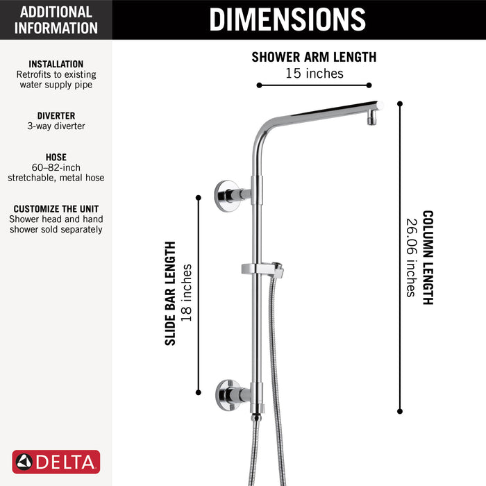 Delta Universal Showering Components: Shower Column 18" Round