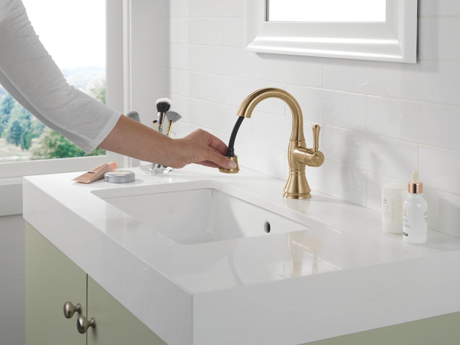 Delta Cassidy: Single Handle Pull Down Bathroom Faucet