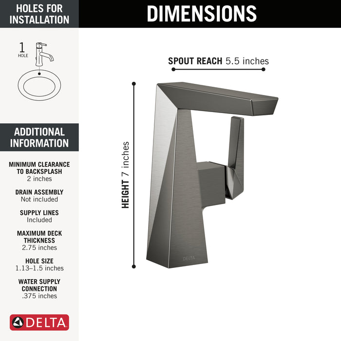 Delta Trillian: Single Handle Mid-Height Bathroom Faucet