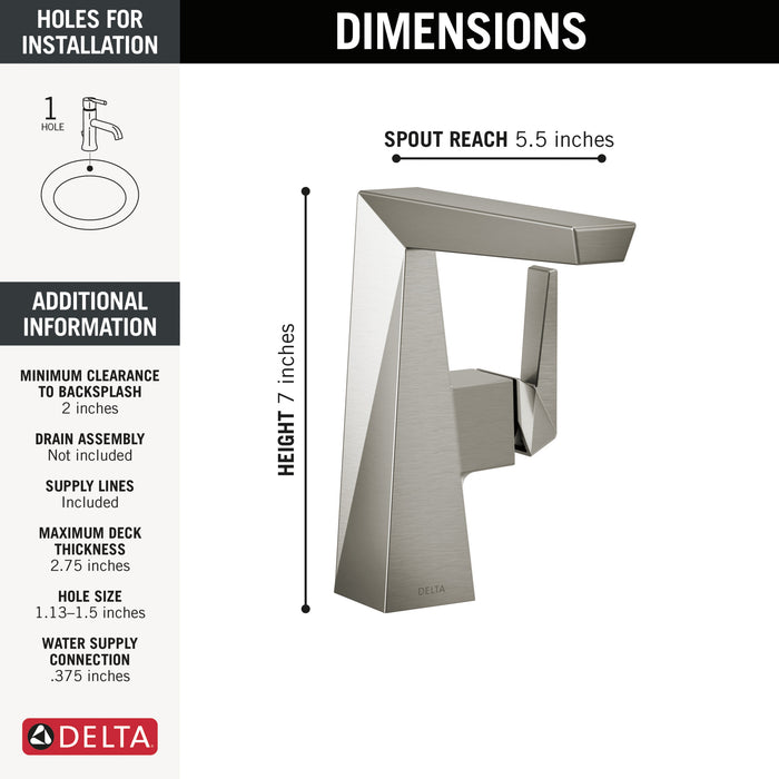 Delta Trillian: Single Handle Mid-Height Bathroom Faucet