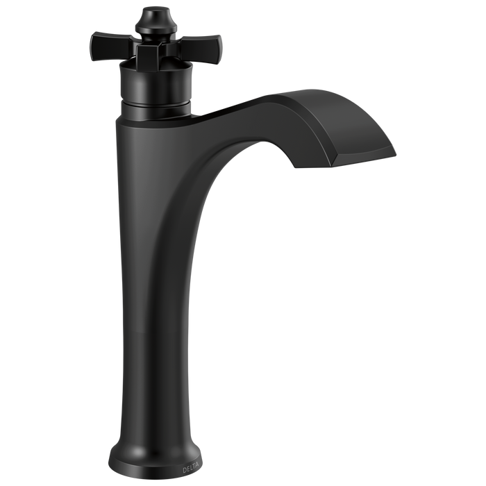 Delta Dorval 657 Single Handle Mid-Height Vessel Bathroom Faucet, matte black