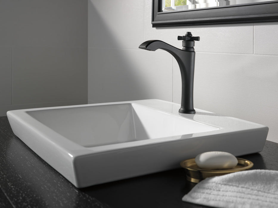 Delta Dorval 657 Single Handle Mid-Height Vessel Bathroom Faucet, matte black - view 3