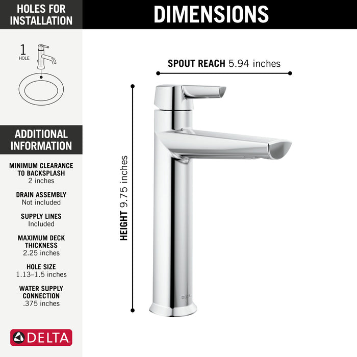 Delta Galeon: Single Handle Mid-Height Bathroom Faucet