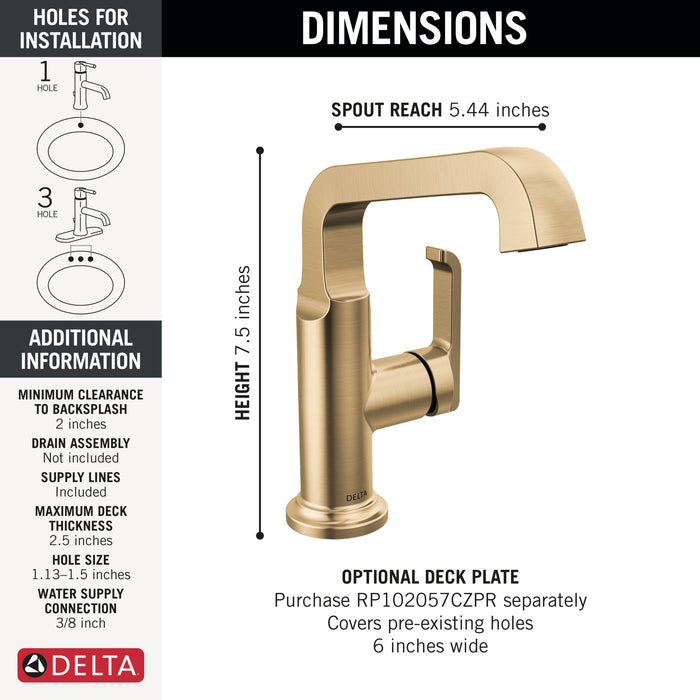 Delta Tetra: Single Handle Mid-Height Vessel Bathroom