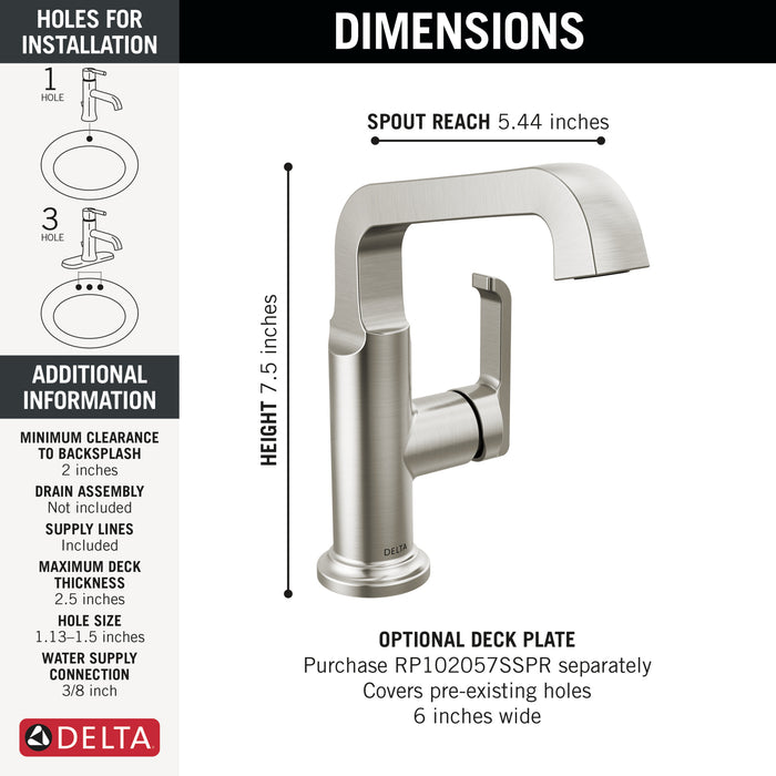 Delta Tetra: Single Handle Mid-Height Vessel Bathroom