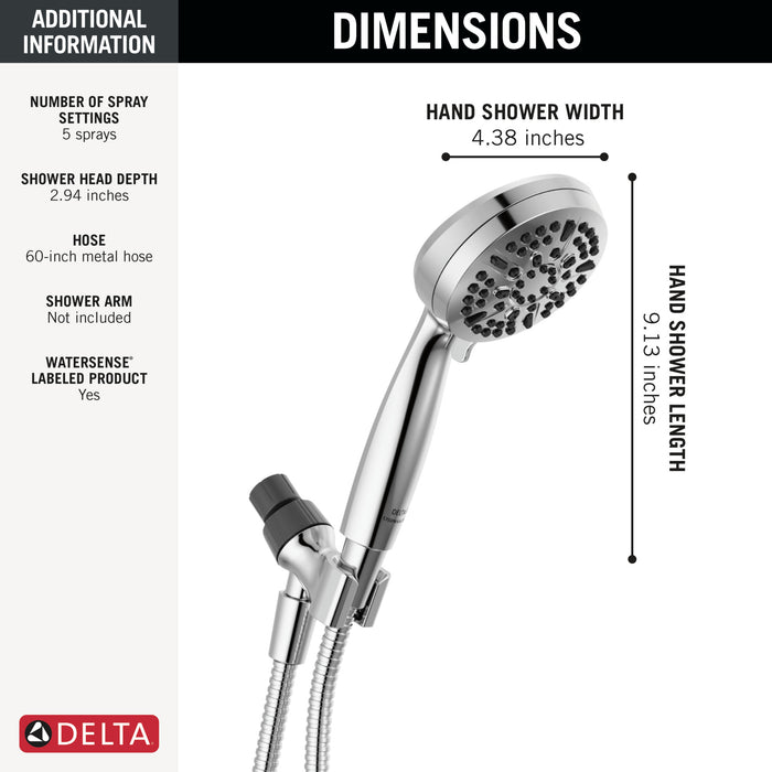 Delta Universal Showering Components 75511 5 Setting Hand Shower