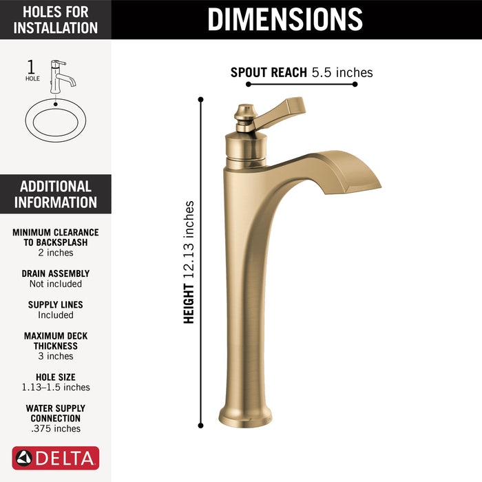 Delta Dorval 756 Single Handle Vessel Bathroom Faucet