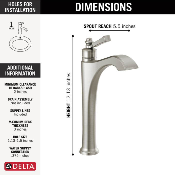 Delta Dorval 756 Single Handle Vessel Bathroom Faucet