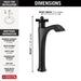 Delta Dorval 757 Single Handle Vessel Bathroom Faucet, matte black - view 3