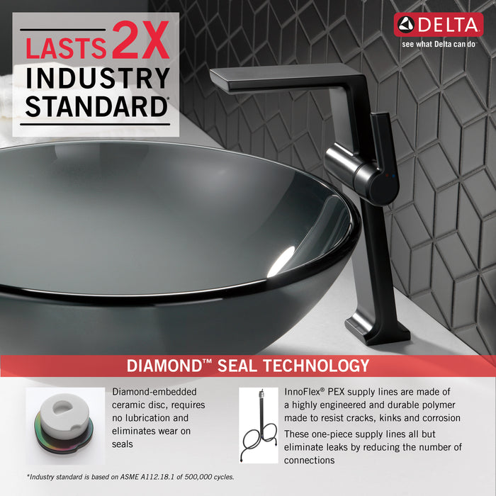 Delta Pivotal: Single Handle Vessel Bathroom Faucet