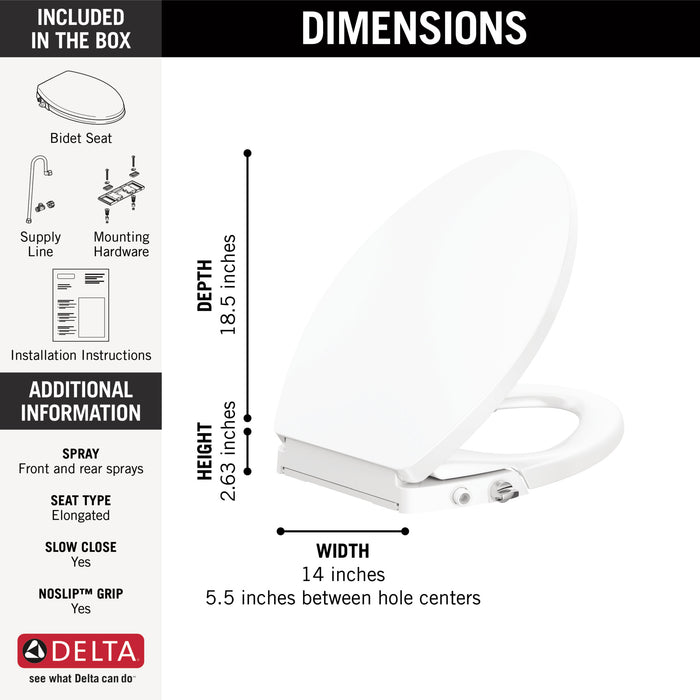 Delta Refresh 833004 Manual Elongated Bidet Seat