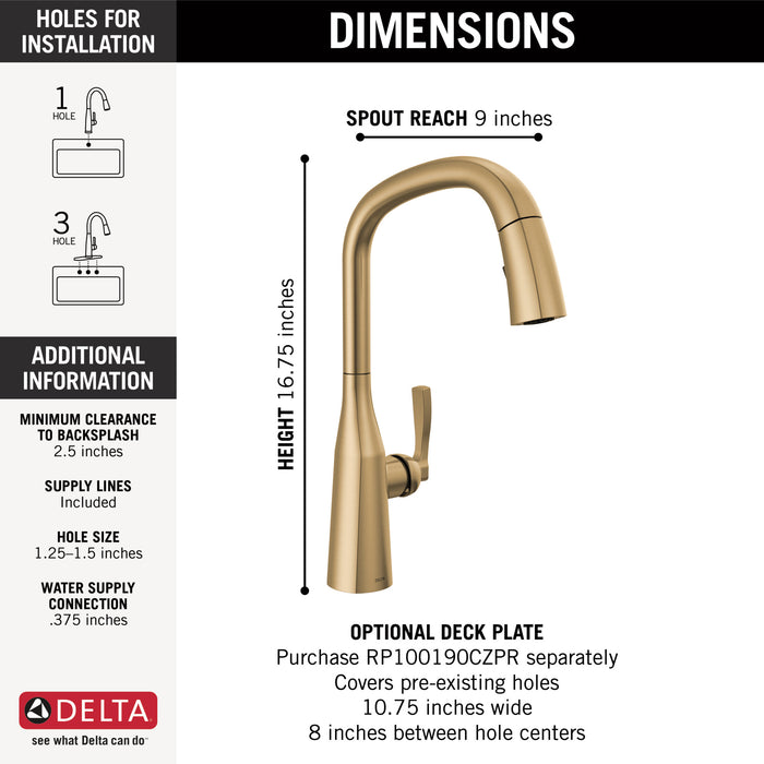 Delta Stryke: Single Handle Pull Down Kitchen Faucet
