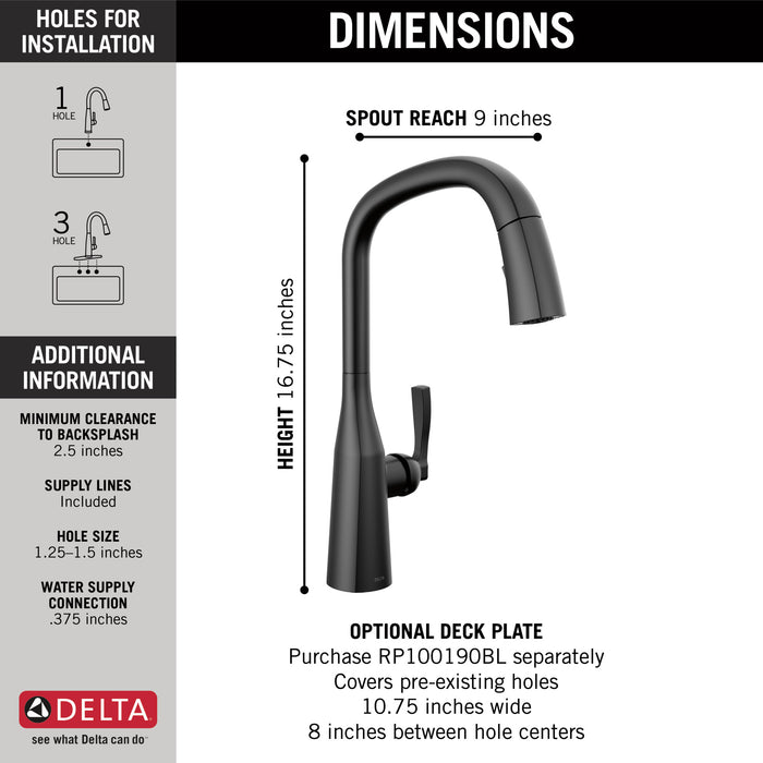 Delta Stryke: Single Handle Pull Down Kitchen Faucet