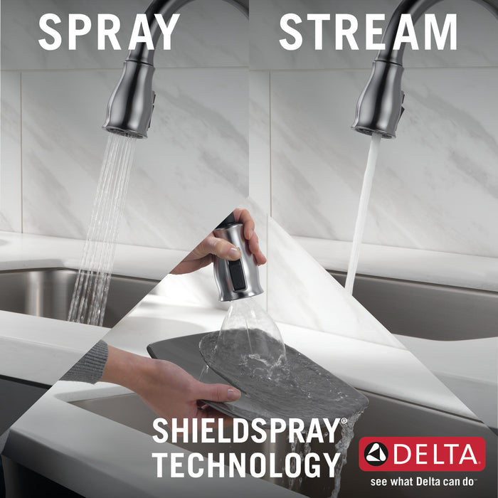 Delta Leland: VoiceIQ Single Handle Pull-Down Faucet with Touch2O Technology