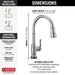 Delta Broderick 9190T Single Handle Pull-Down Kitchen Faucet With TouchTouch 2O Technology, arctic stainless - view 3