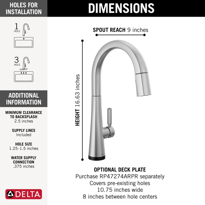 Delta Monrovia: Single Handle Pull-Down Kitchen Faucet With Touch2O Technology