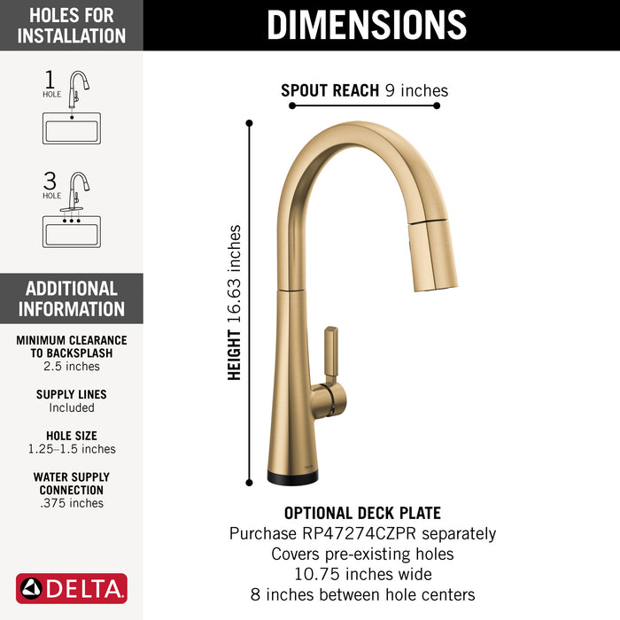 Delta Monrovia: Single Handle Pull-Down Kitchen Faucet With Touch2O Technology