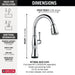 Delta Cassidy™: Single Handle Pull-Down Kitchen Faucet with Touch<sub>2</sub>O and ShieldSpray Technologies