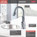 Delta Leland 9678 Single Handle Pull-Down Bar / Prep Faucet, arctic stainless - view 3