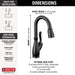 Delta Leland 9678 Single Handle Pull-Down Bar / Prep Faucet, matte black - view 2