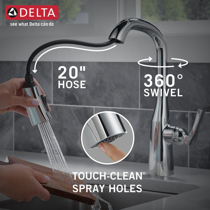 Delta Stryke: Single Handle Pull-Down Bar/Prep Faucet