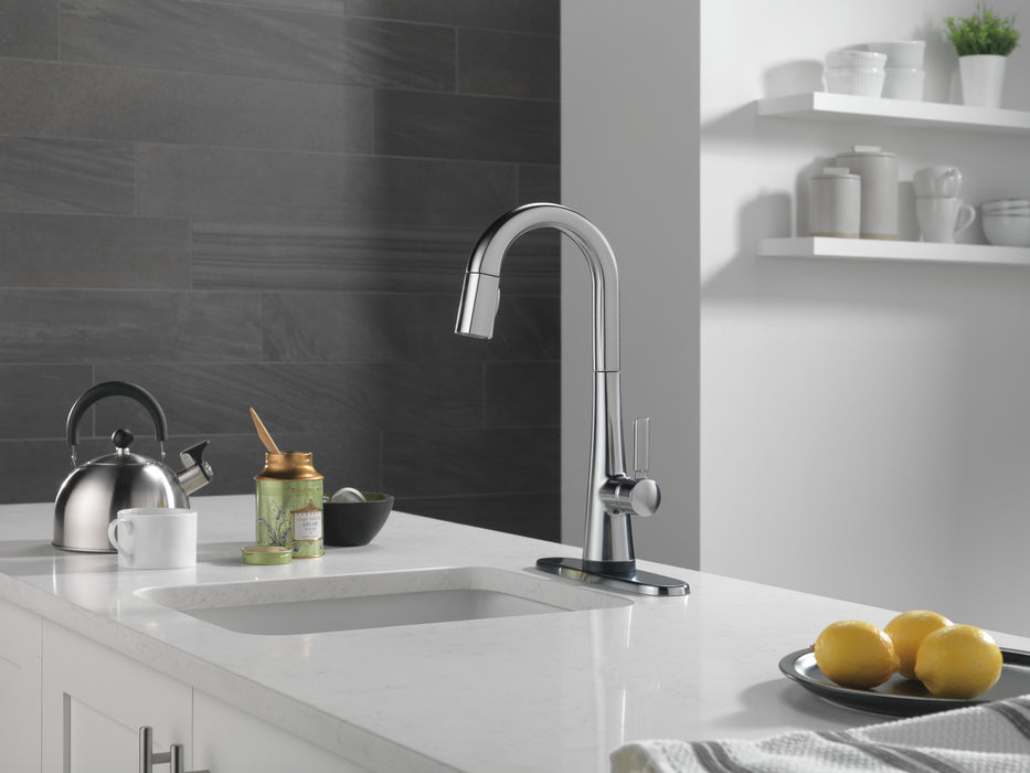 Delta Monrovia: Single Handle Pull-Down Bar/Prep Faucet with Touch2O Technology