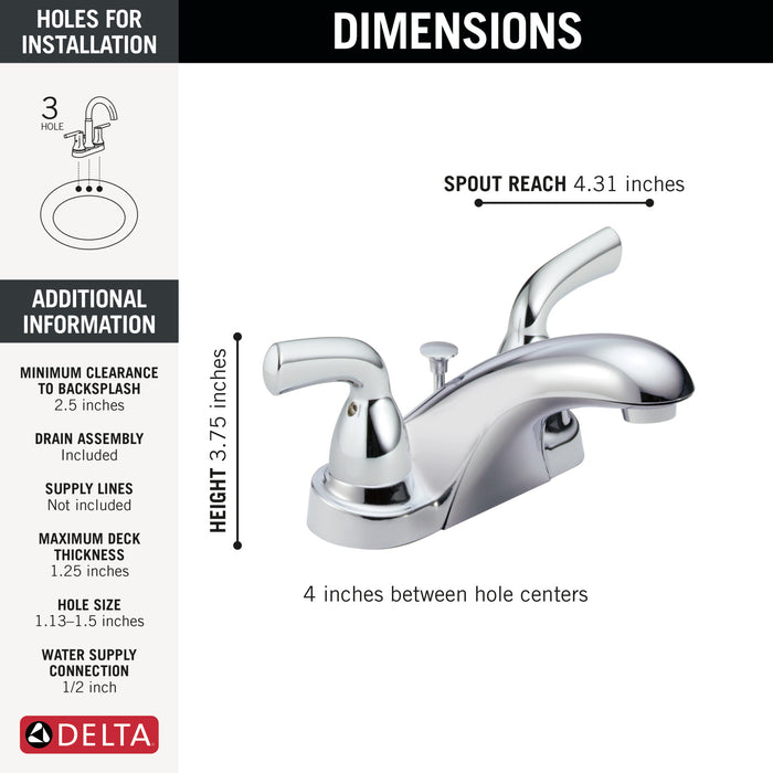 DELTA Foundations: Two Handle Centerset Bathroom Faucet