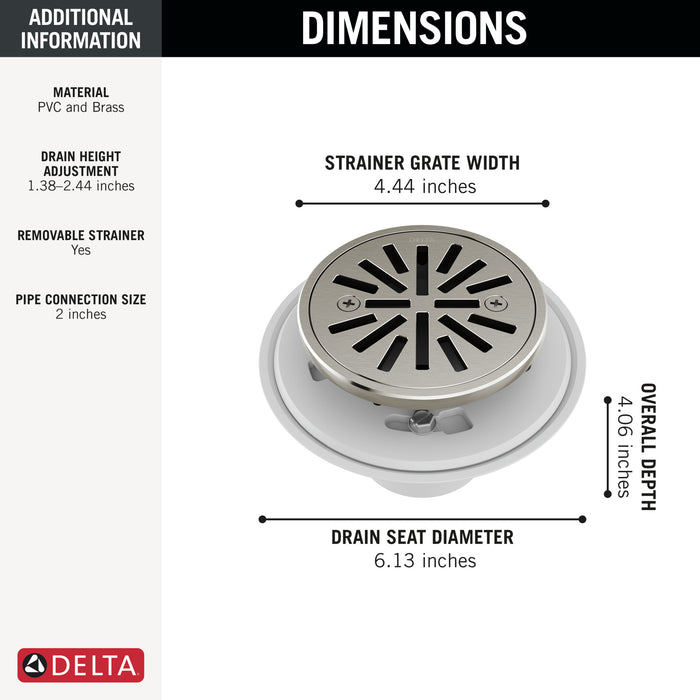 Delta DT061411 4" Tile-In Round Shower Drain