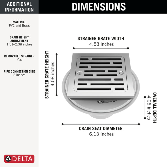 Delta Other: 4" Tile-In Square Shower Drain