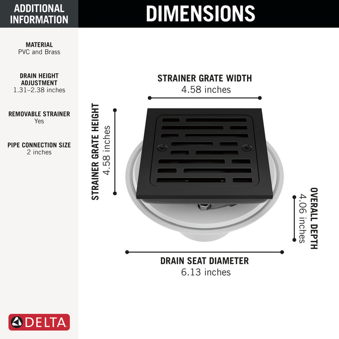 Delta Other: 4" Tile-In Square Shower Drain