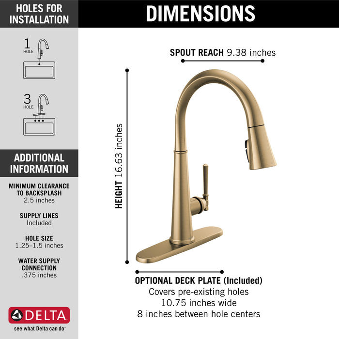 Delta Emmeline:9182 Single Handle Pull Down Kitchen Faucet