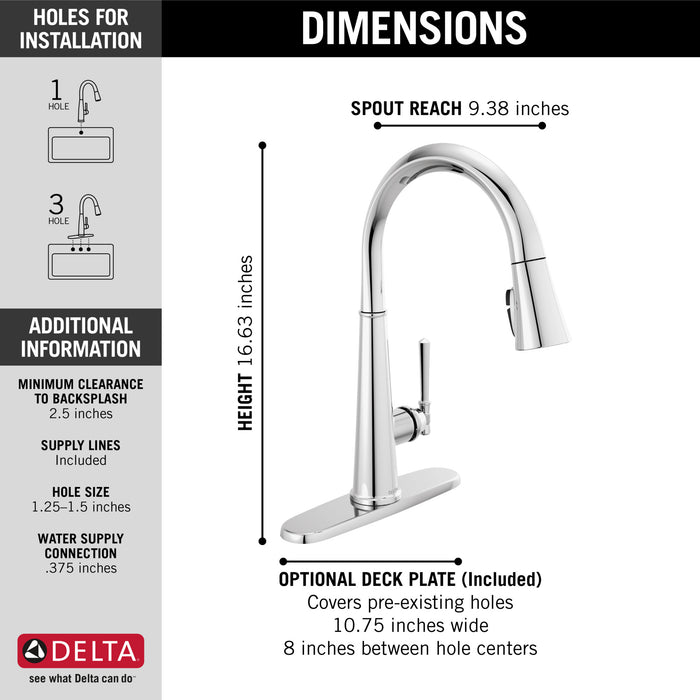 Delta Emmeline:9182 Single Handle Pull Down Kitchen Faucet