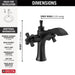 Delta Dorval 857 Two Handle Single Hole Monoblock Bathroom Faucet, matte black - view 2