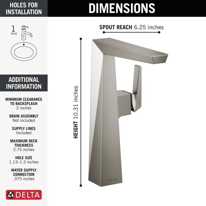 Delta Trillian: Single Handle Vessel Bathroom Faucet