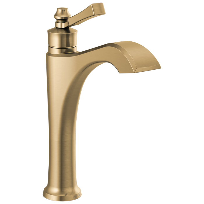 Delta Dorval 656 Single Handle Mid-Height Vessel Bathroom Faucet, champagne bronze