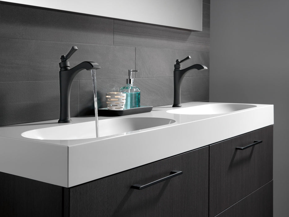 Delta Dorval 656 Single Handle Mid-Height Vessel Bathroom Faucet, matte black - view 2