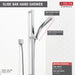 Delta Universal Showering Components: H2OKinetic3-Setting Slide Bar Hand Shower