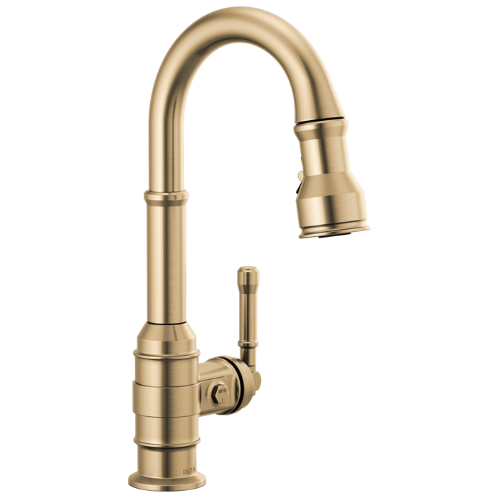 Delta Broderick: Single Handle Pull-Down Bar/Prep Faucet