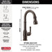 Delta Broderick 9990 Single Handle Pull-Down Bar/Prep Faucet