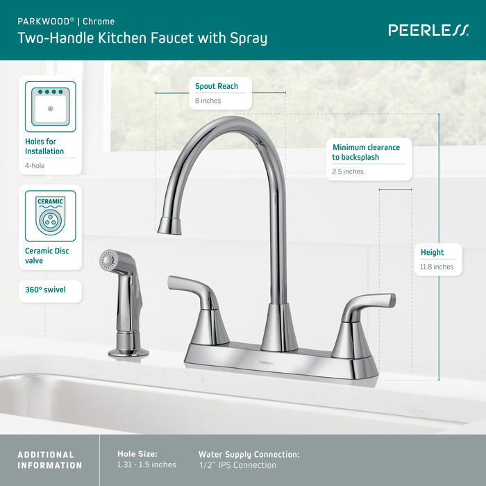 Peerless Parkwood P2835LF Two Handle Kitchen Faucet