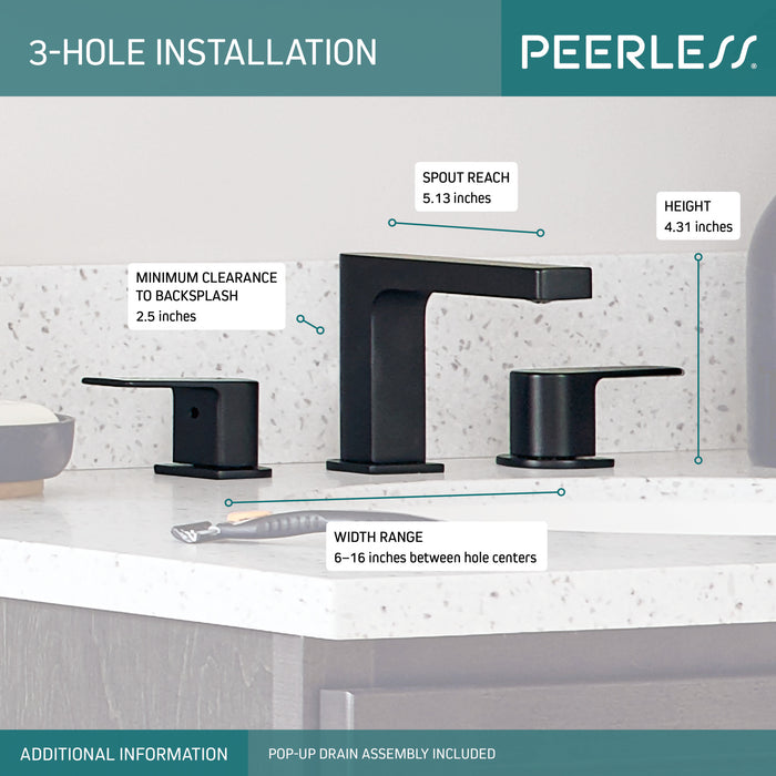 Delta Peerless Xander:P3519LF Two-Handle Widespread Lavatory Faucet