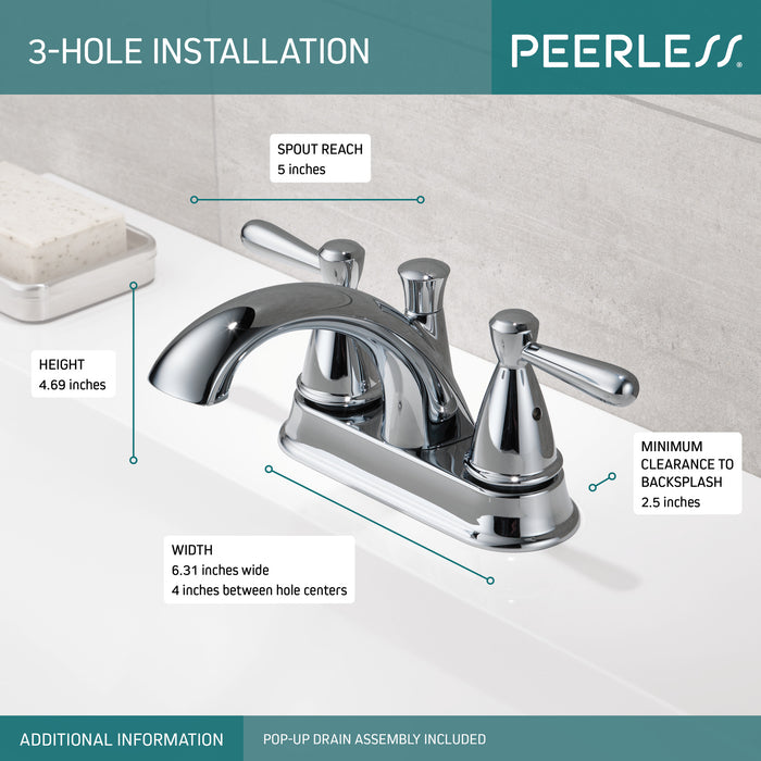 Peerless Retail Channel Product P99640LF Two Handle Centerset Bathroom Faucet