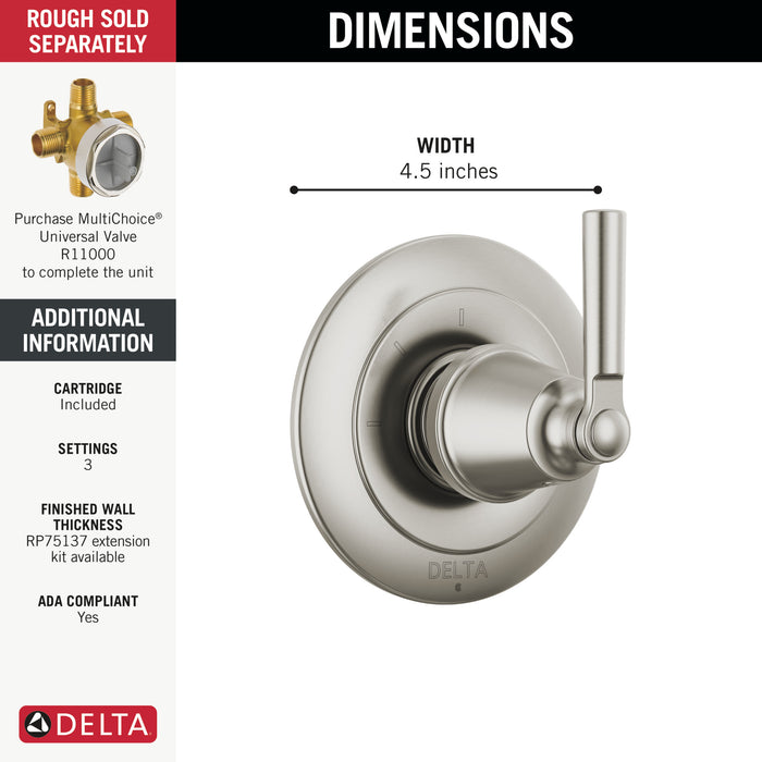 Delta Saylor: 3-Setting 2-Port Diverter Trim