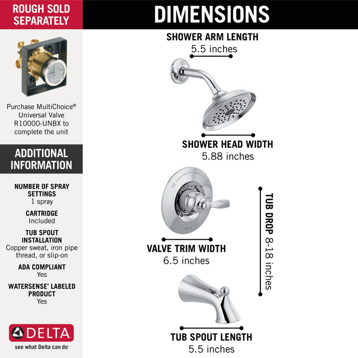 Delta Woodhurst: Tub/Shower Trim